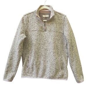 Thread+Supply 1/4 Zip Pullover Fleece Sweater Heather Pink Mauve Womens Large